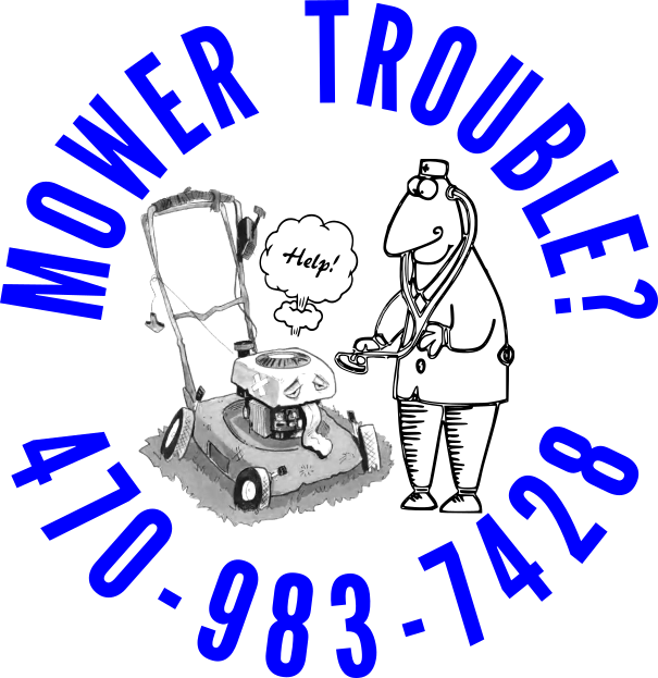 mower trouble image showing a broken lawn mower